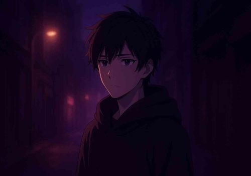 Anime silhouette showing contrast of light and darkness representing moral conflict and hidden meanings.